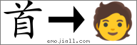 Emoji: 🧑, Text: 首