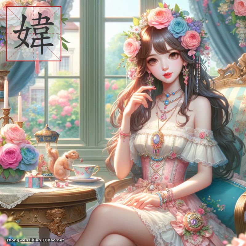 媁(注音: ㄨㄟˊ) | 一把刀《中文字典》📕