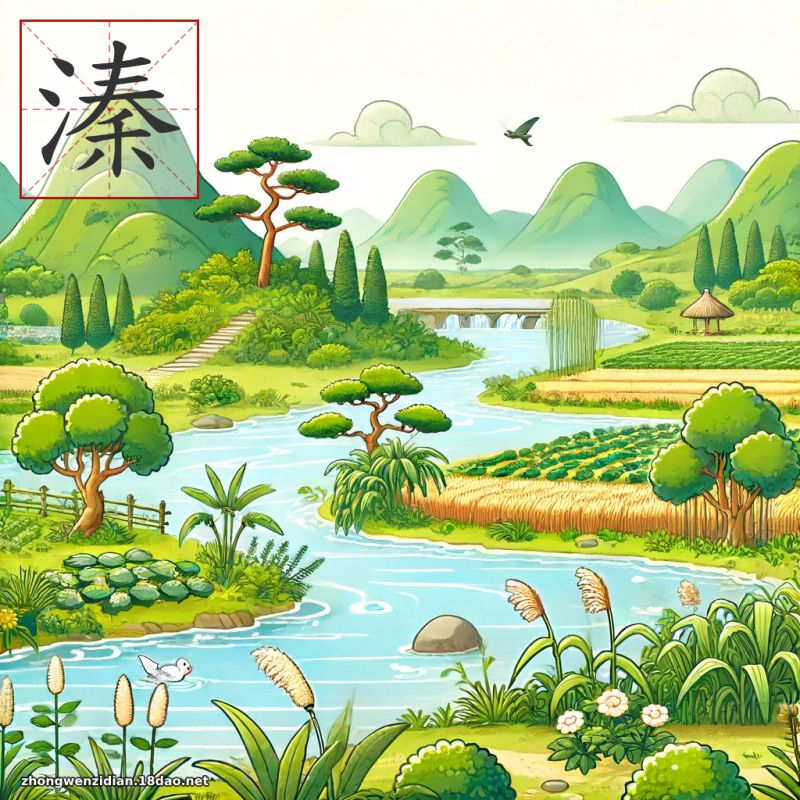 溱 (注音: ㄑ｜ㄣˊ, ㄓㄣ) | 一把刀《中文字典》📕